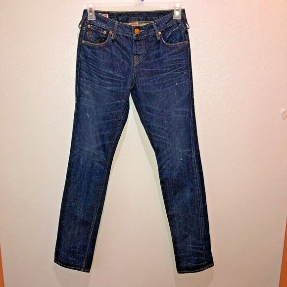 True Religion Avery Womens Size 26 Dark Wash Pockets Straight Leg Denim Jeans - Picture 4 of 15